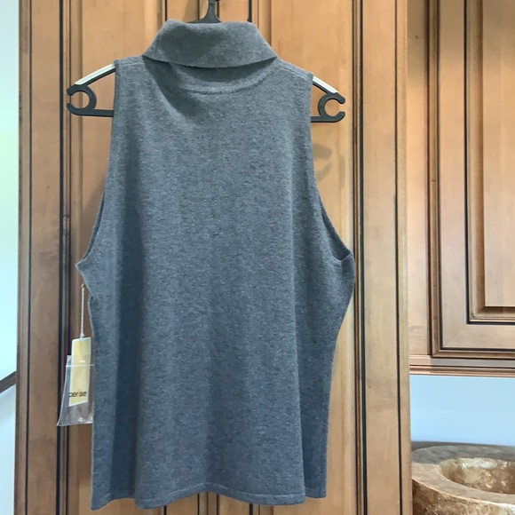 PerSe grey cashmere sleeveless turtleneck sweater - Picture 5 of 5
